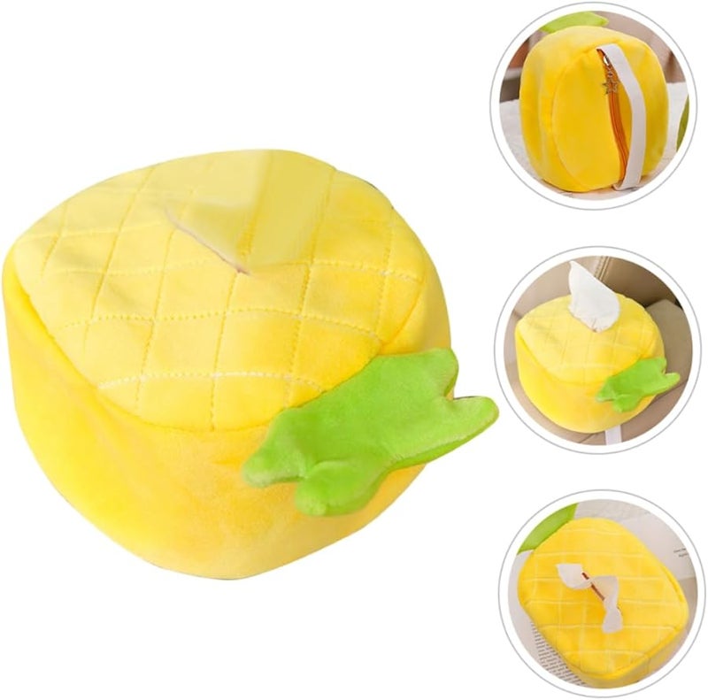 غطاء صندوق مناديل السيارة على شكل فاكهة لطيف، موزع مناديل قماش محمول للمركبة - Image 3